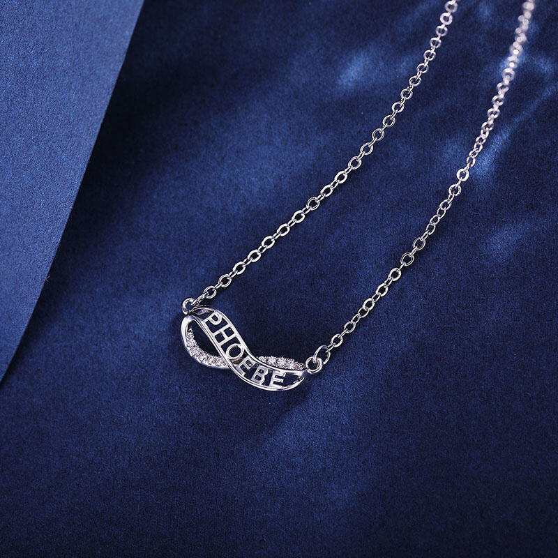 Jeulia "Everlasting Love" Personalized Sterling Silver Necklace