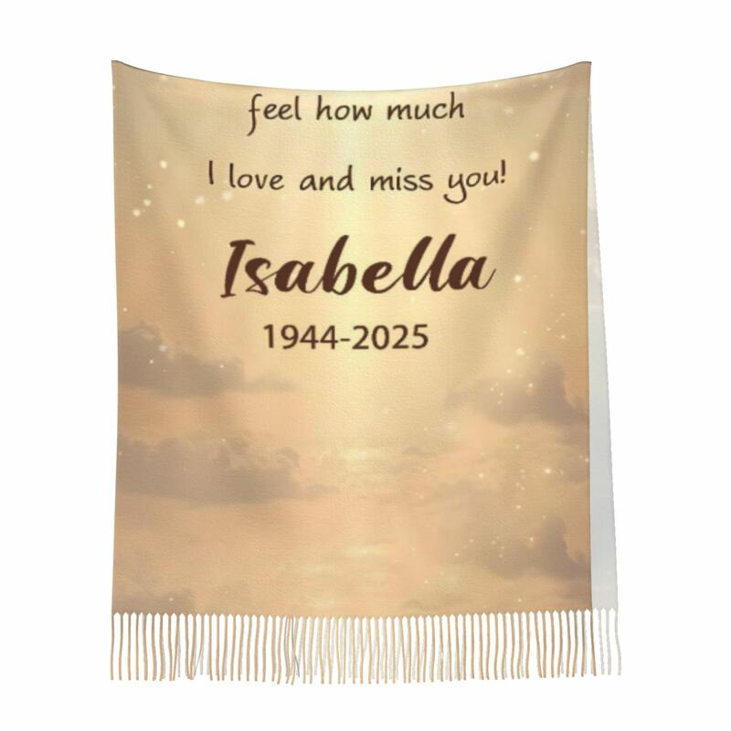 Individuell gestaltete Schals mit Namen Familienerinnerungen Gedenkgeschenke für Familienmitglieder