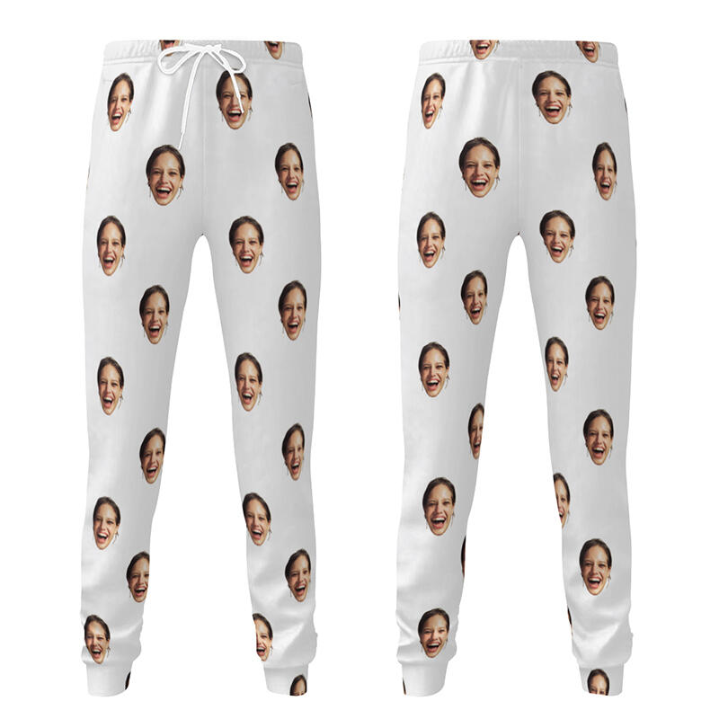 Personalized Unisex Sweatpants Custom Face Photo Arrangement Design Gift for Family