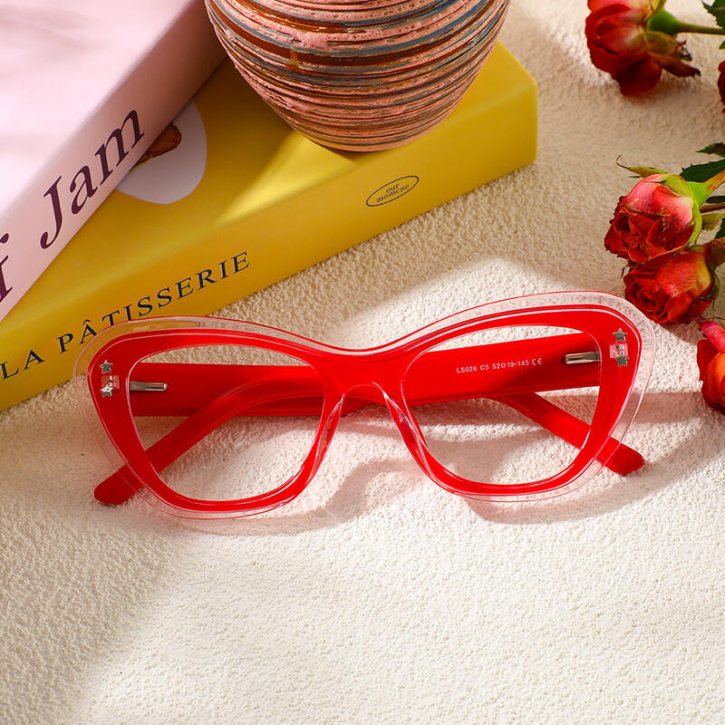 Occhiali da Vista Sally Cat Eye Rosso 