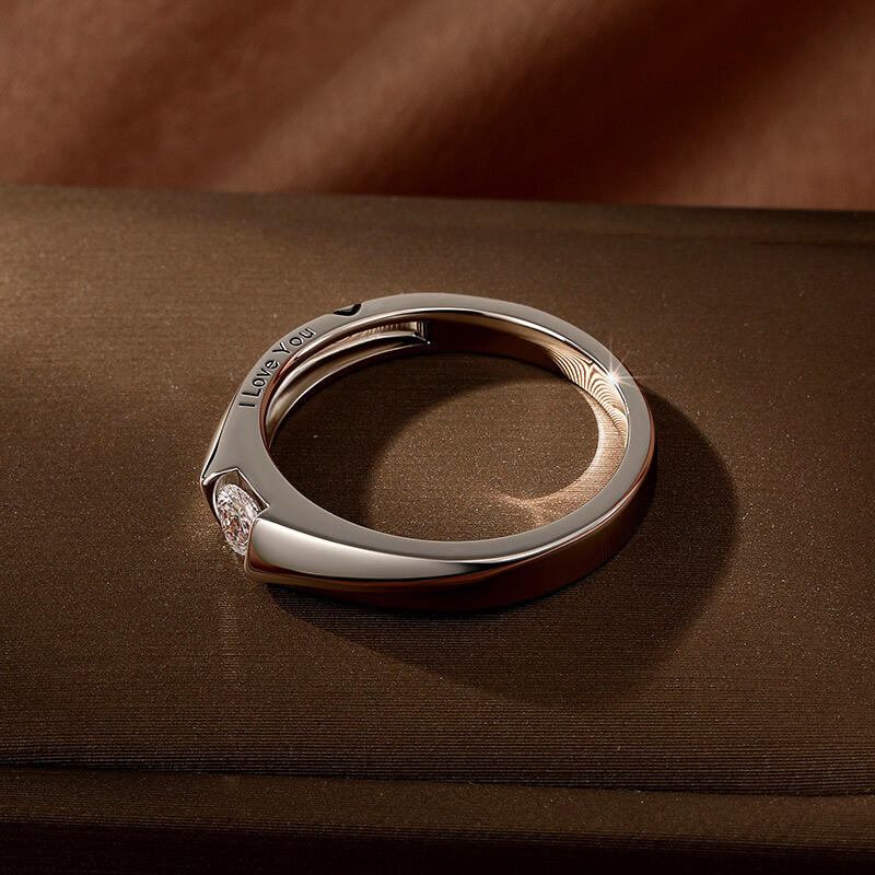 Jeulia True Love Vow Bypass Men's Engraved Wedding Band