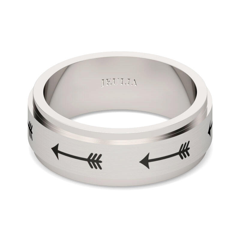 Jeulia Rotatable Arrow Stainless Steel Men's Band