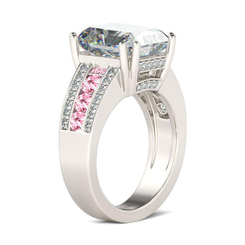 Jeulia Big Center Stone Radiant Cut Sterling Silver Ring