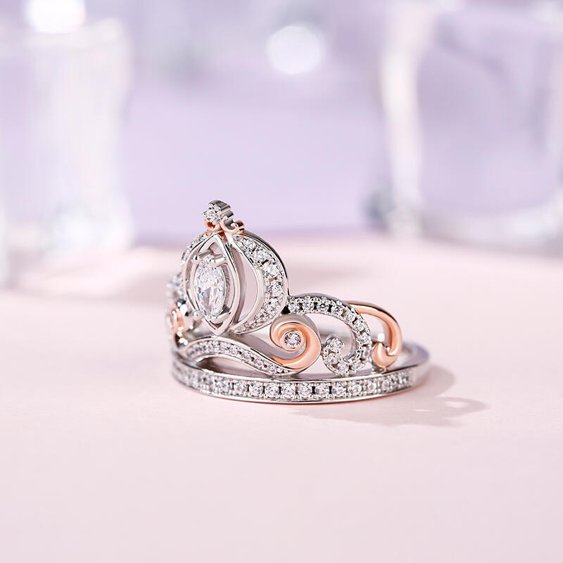 Jeulia "Cinderella's Dream" Pumpkin Carriage Sterling Silver Ring