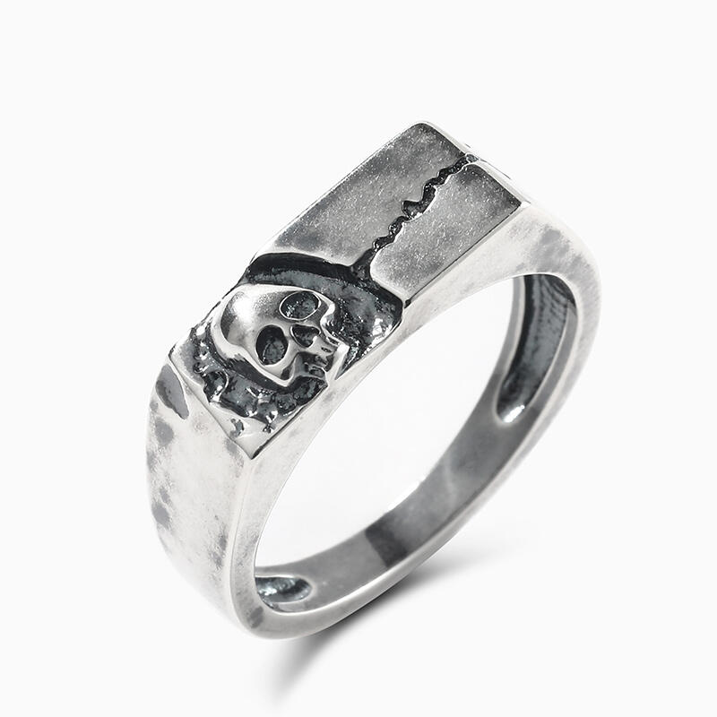 Jeulia Anillo con el estilo de esqueleto diabólico de plata de ley