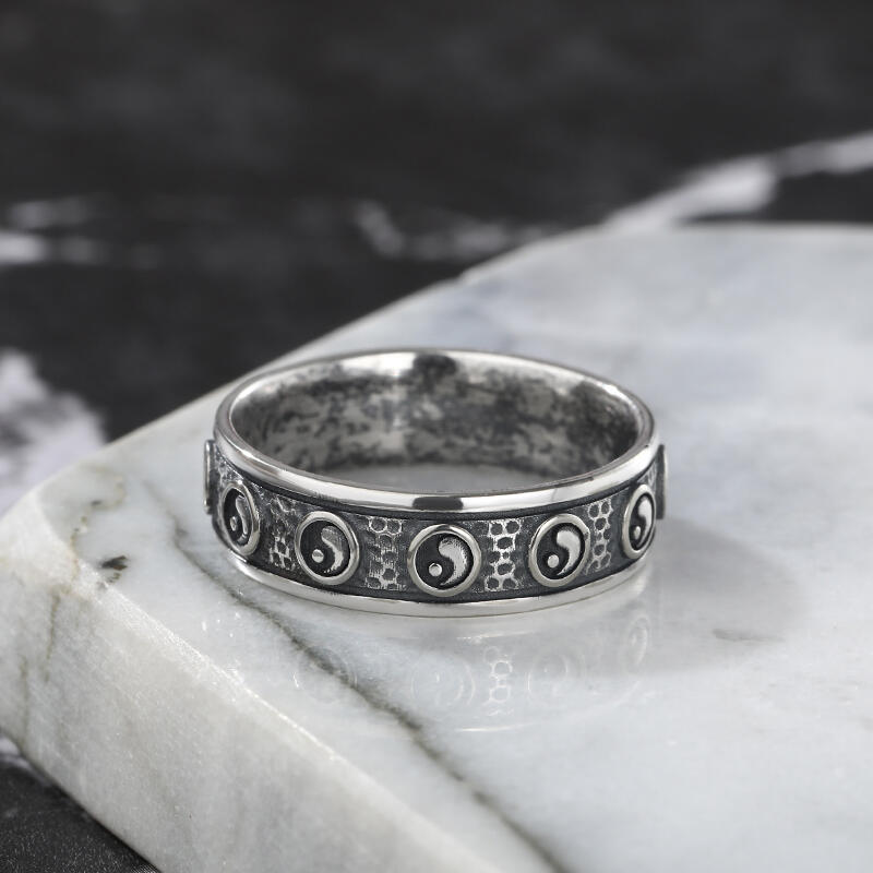 Jeulia "Tai Chi & Balance Meditation" Sterling Silver Band