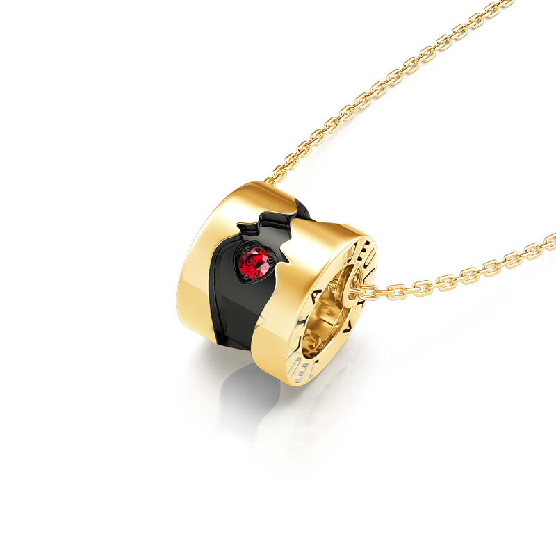 Jeulia "Face to Face" Couple Design Sterling Silver Necklace