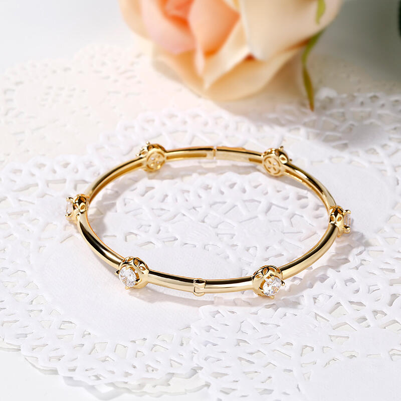 Jeulia スターリングシルバー ソリティア バングル