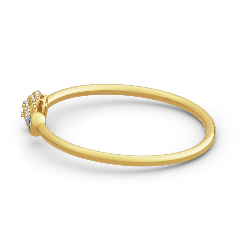 Jeulia Spiral Design Round Cut Sterling Silver Bangle