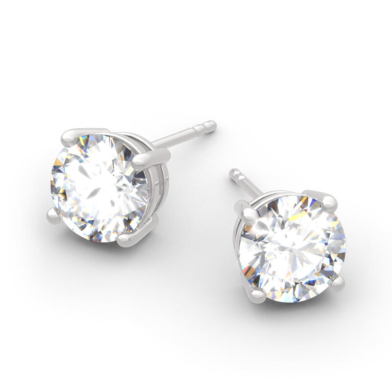 Jeulia Classic Round Cut Sterling Silver Stud Earrings