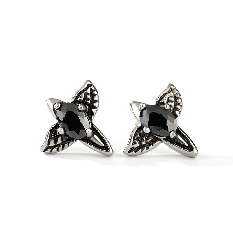 Jeulia Punk Style Eagle Titanium Steel Men's Earrings