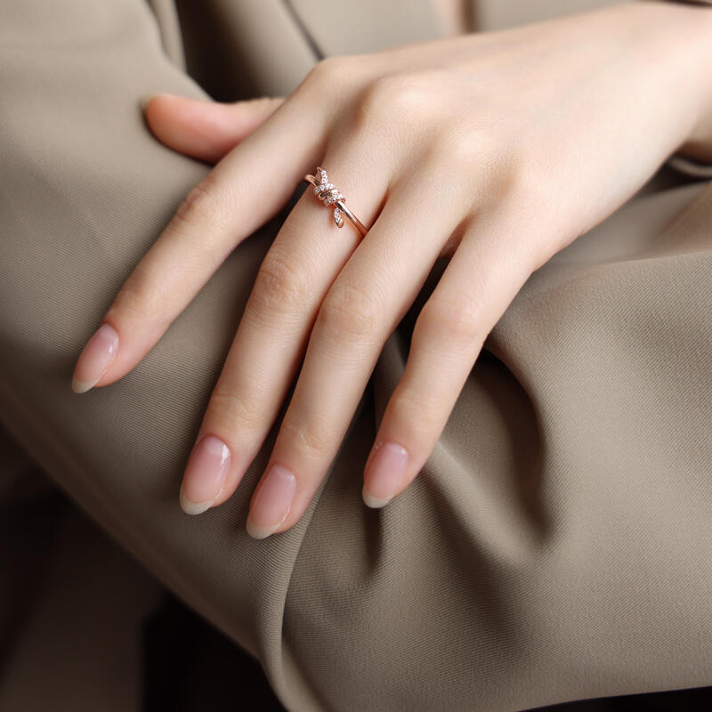 Jeulia Classic Knot Sterling Silver Ring