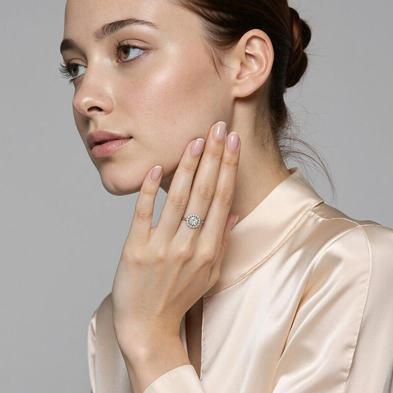 "Feel So Close" Round Cut Halo Engagement Ring