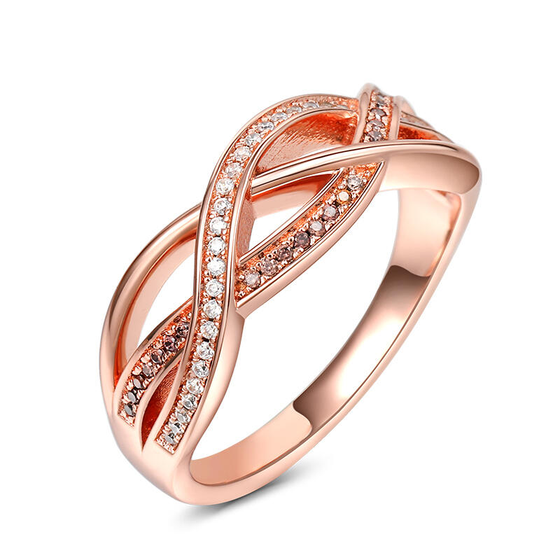 Jeulia Intertwined Sterling Silver Women's Band