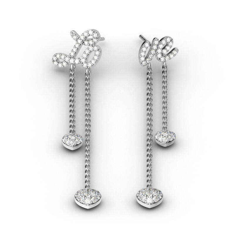 جوليا أقراط حب القلب من الفضة الإسترليني