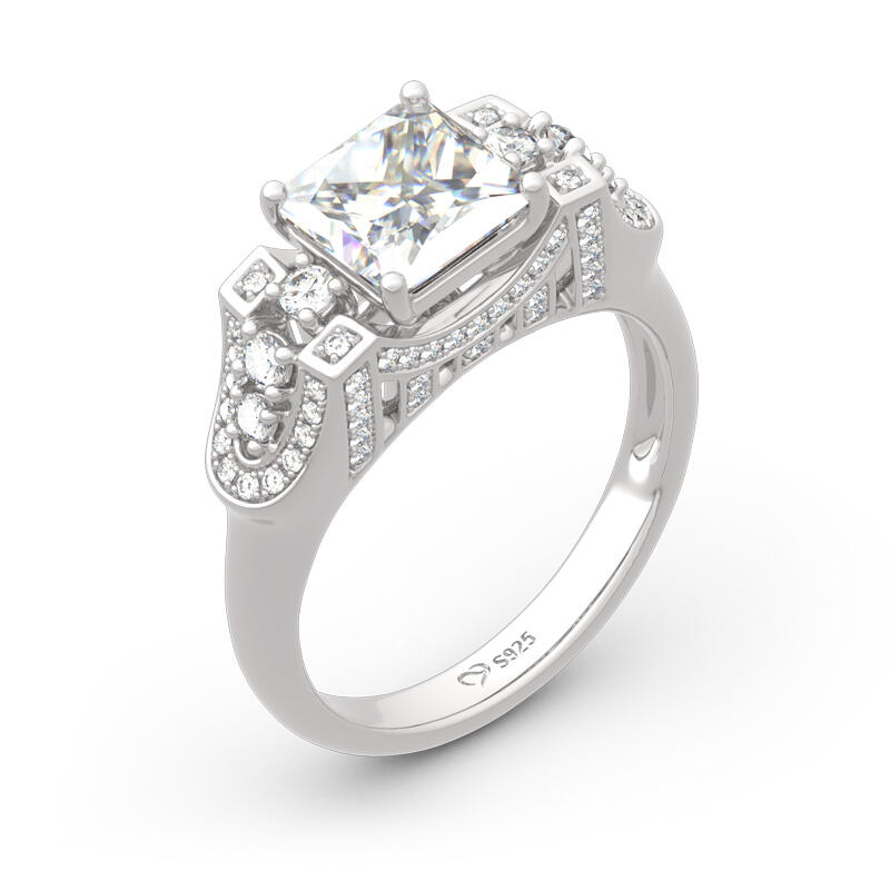 Jeulia Anel de prata esterlina gold gate bridge