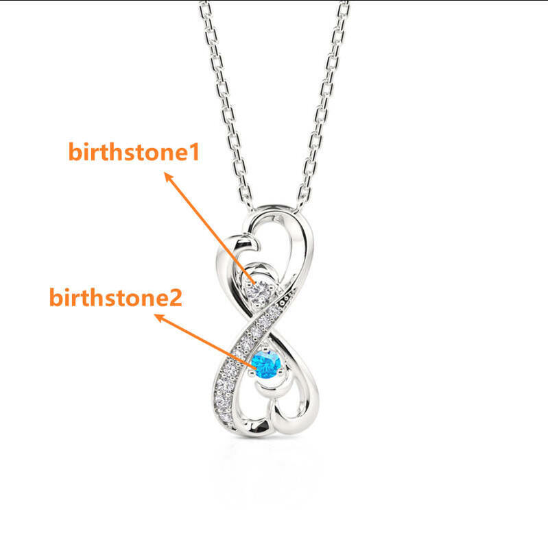 Jeulia Infinity Scroll Pattern Custom Birthstone Necklace