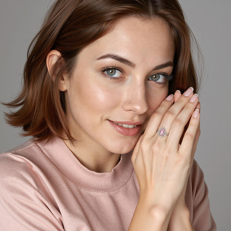 "Addicted To You" Pear Cut Halo Engagement Ring