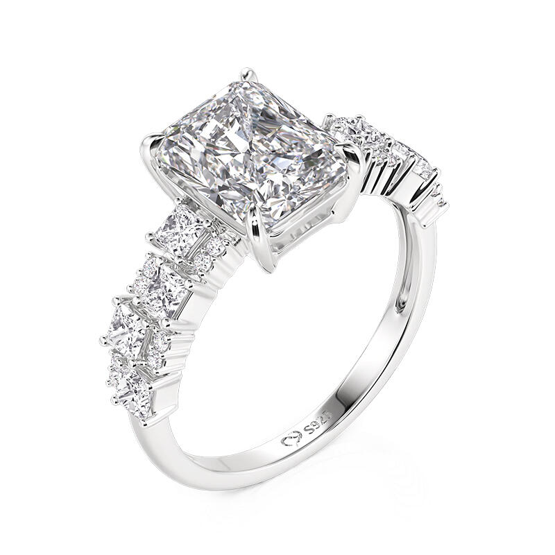 Jeulia Square Aesthetic Geometric Staggered Ring