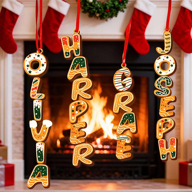 Personalisierte Lebkuchen-Buchstaben-Weihnachtsanhänger Lustige Weihnachtsgeschenke für die Familie