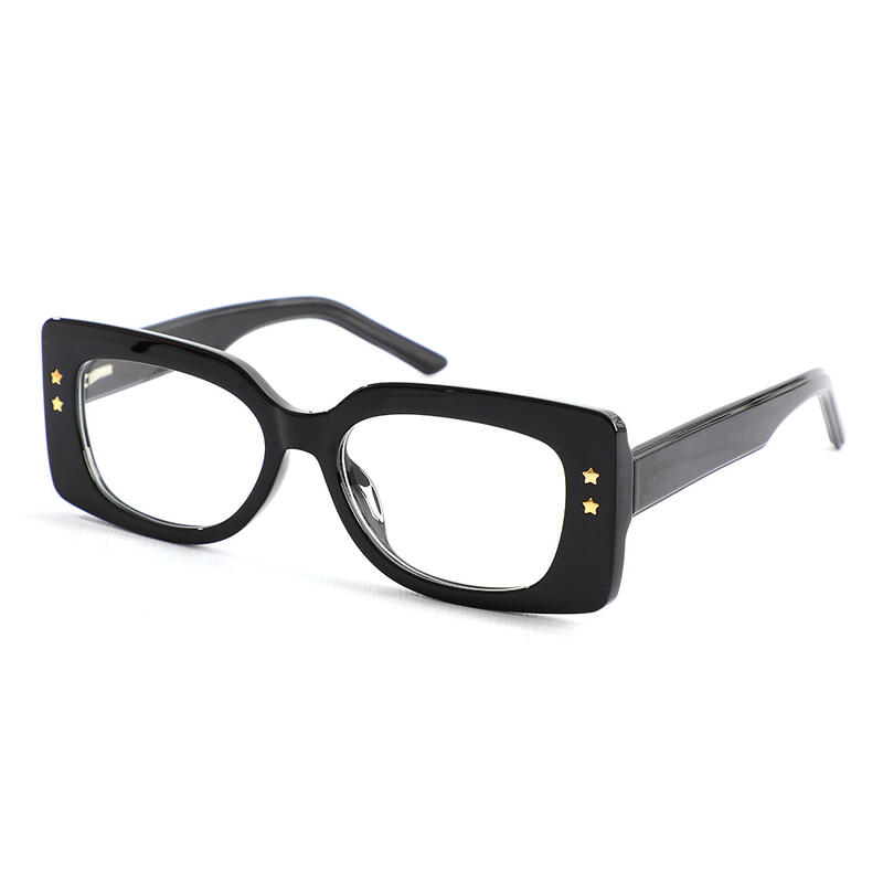 Huggins Quadratische Schwarze Brille
