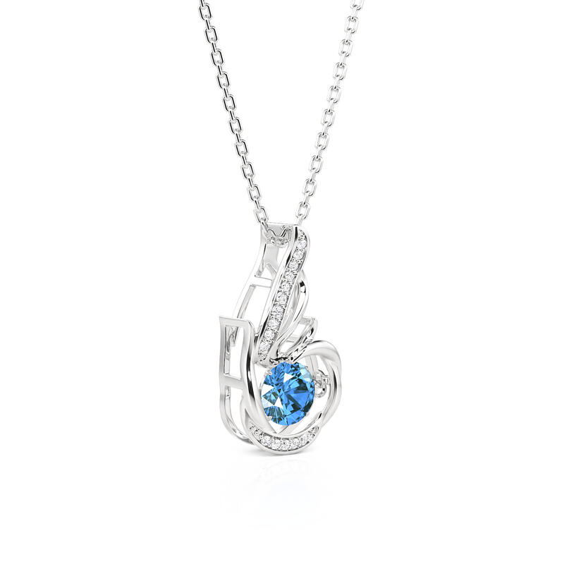 Jeulia Eternal Flame Necklace with Dancing Stone