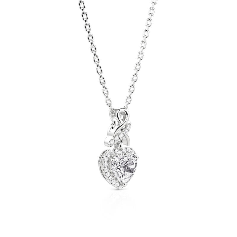 Jeulia Eternal Halo Heart Necklace Sterling Silver