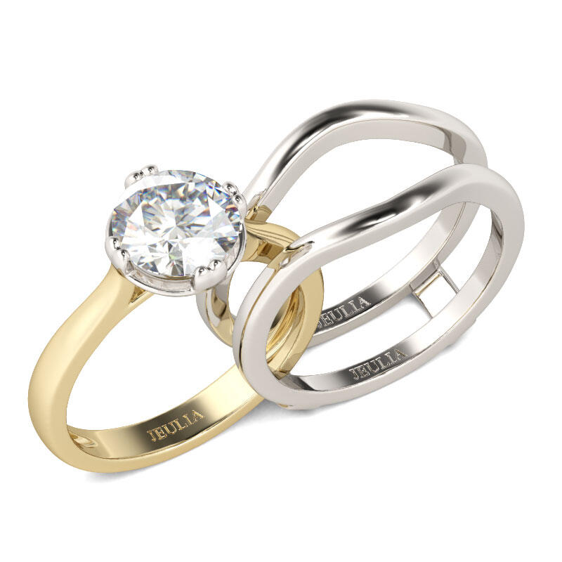 جوليا طقم خواتم قطع دائري من الفضة الإسترليني