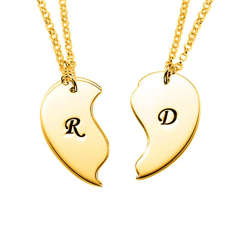 イニシャル 刻印 ペアネックレス