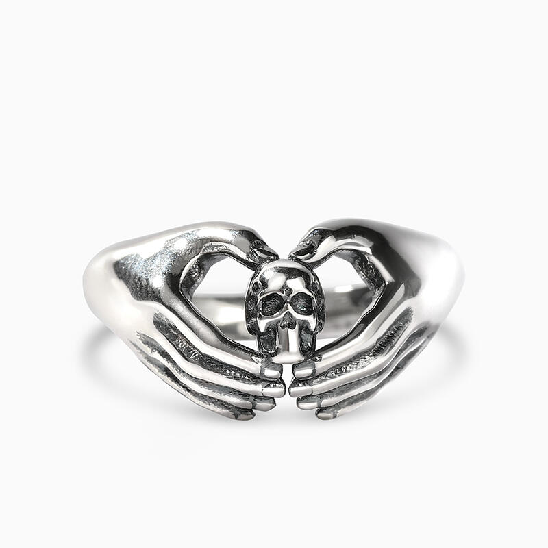 Jeulia "Claddagh" Skull Design Sterling Silver Ring