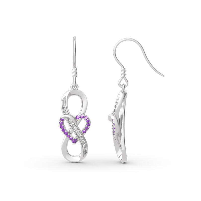 Jeulia Infinity and Heart Sterling Silver Drop Earrings