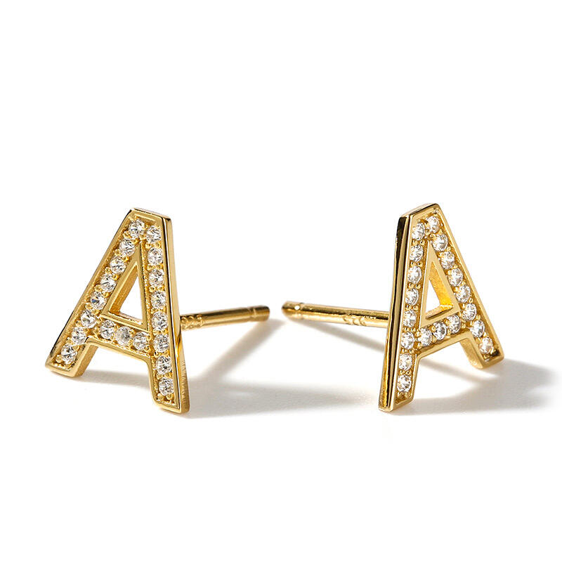 Jeulia "All of Me" Sterling Silver Personalized Initial Earrings