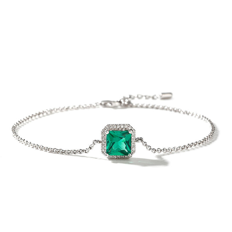 Jeulia Prosty Projekt Aureola Promienny Szlif Srebrny Anklet