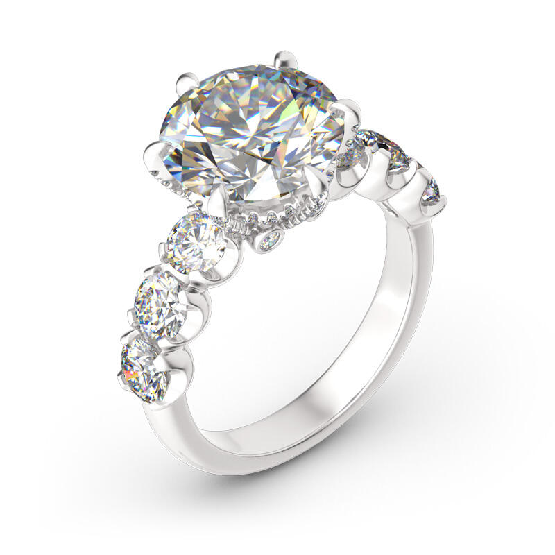 Jeulia Round Cut Sterling Silver Ring