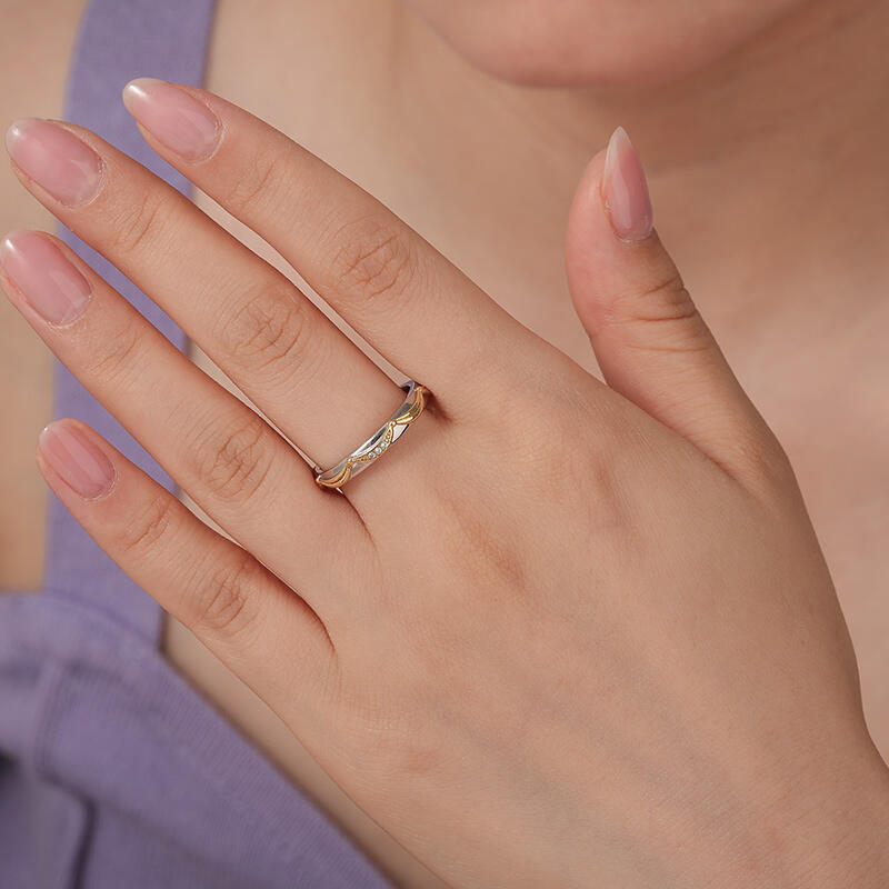Jeulia Anillos de Boda para Mujeres Simples con Diseño de Falda de Princesa en Plata Esterlina