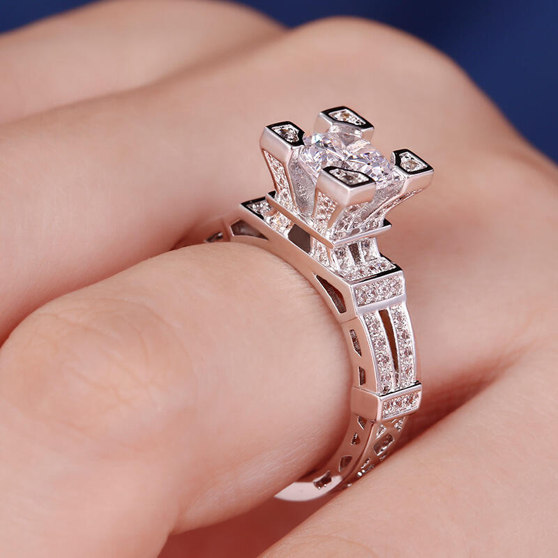 Jeulia Bague Tour Effeil en Argent Sterling Coupe Ronde