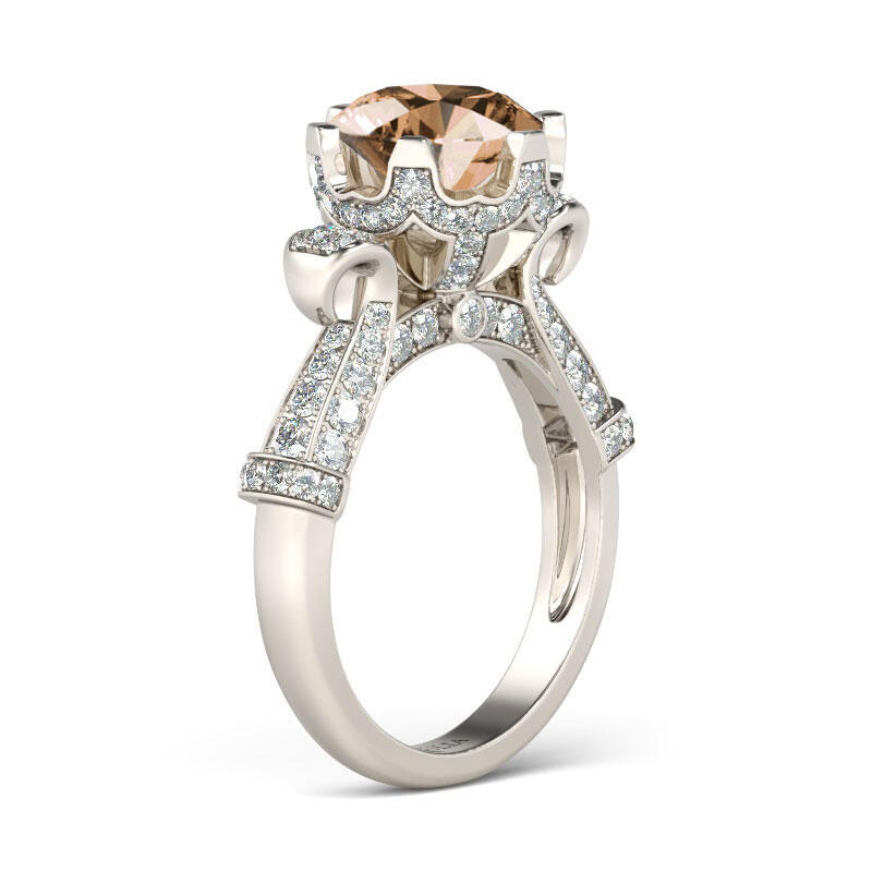 Jeulia Vintage Round Cut  Sterling Silver Ring