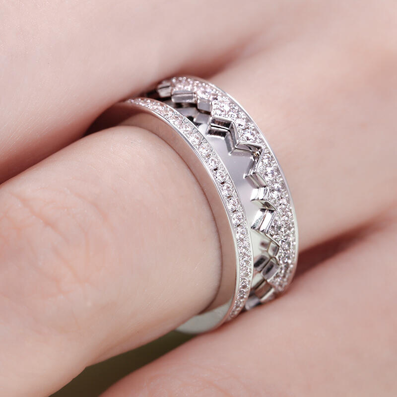 Jeulia Anel masculino em prata 925 inspirado nas montanhas