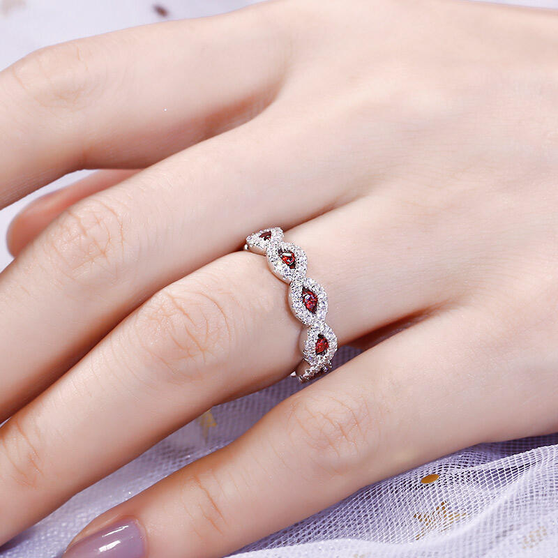 Jeulia Twist Sterling Silver Women's Band