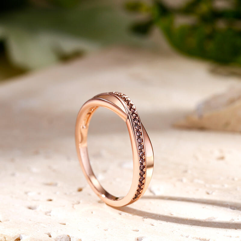 Jeulia Stylish Crossover Sterling Silver Women's Band