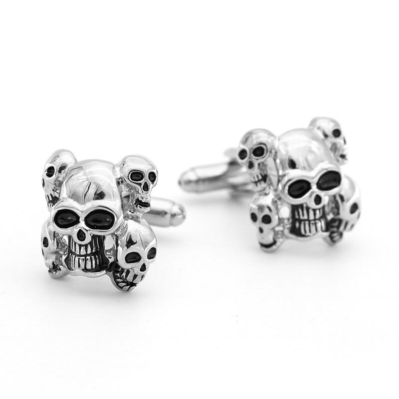 Jeulia Vintage Five Skulls Copper Men's Cufflinks