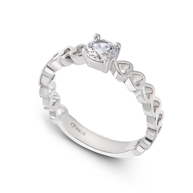 Jeulia Round Cut Sterling Silver Women's Ring