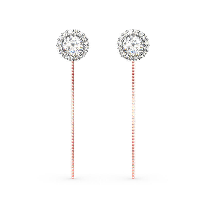 Jeulia Two Tone Halo Round Cut Jewelry Set