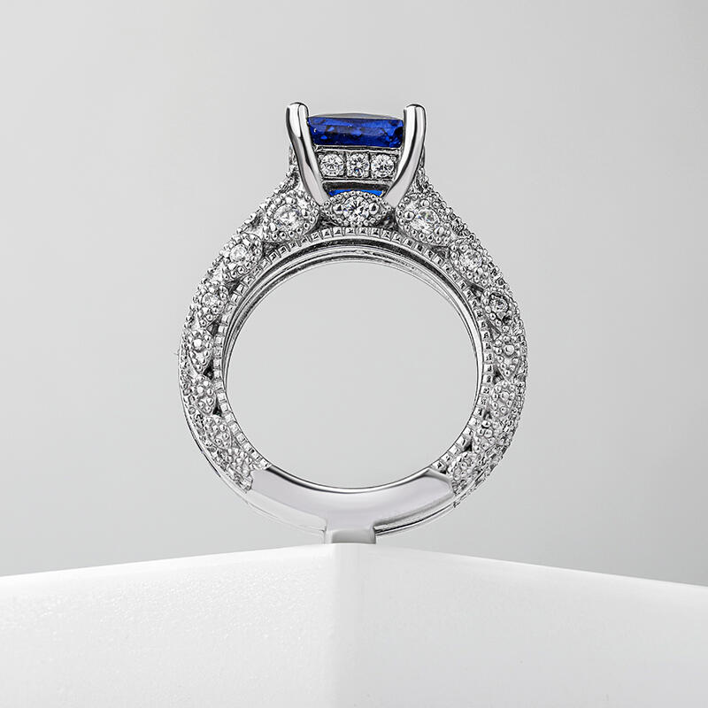 Jeulia Set De Anillo Intercambiable De Corte Radiante En Plata De Ley