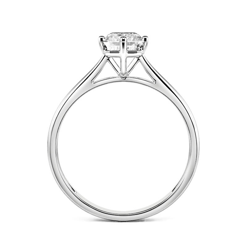 Jeulia Anillo de Compromiso de Plata de Ley de Corte Esmeralda