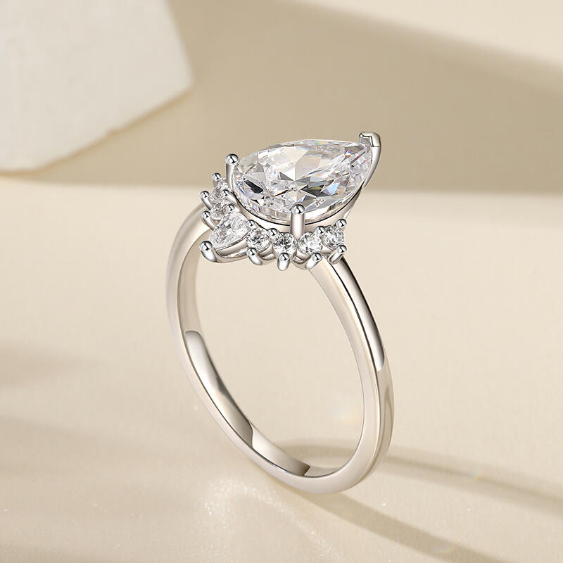 Jeulia Pear Cut Sterling Silver Ring