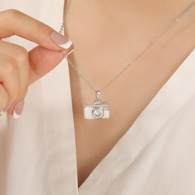 Jeulia Unique Camera Custom Photo Locket Necklace