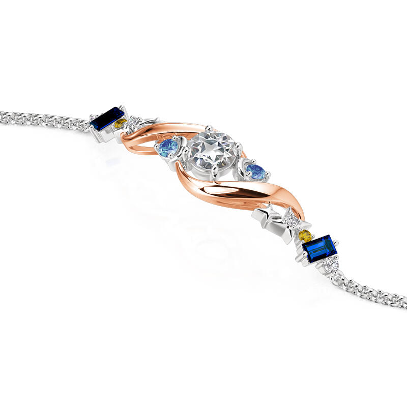 Jeulia Luna Astra Star and Moon Colorful Bracelet