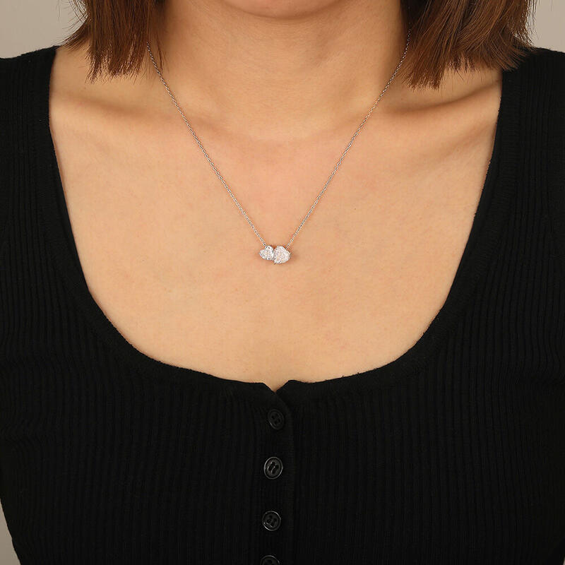 "Love's Echo" Heart Cut Toi Et Moi Necklace