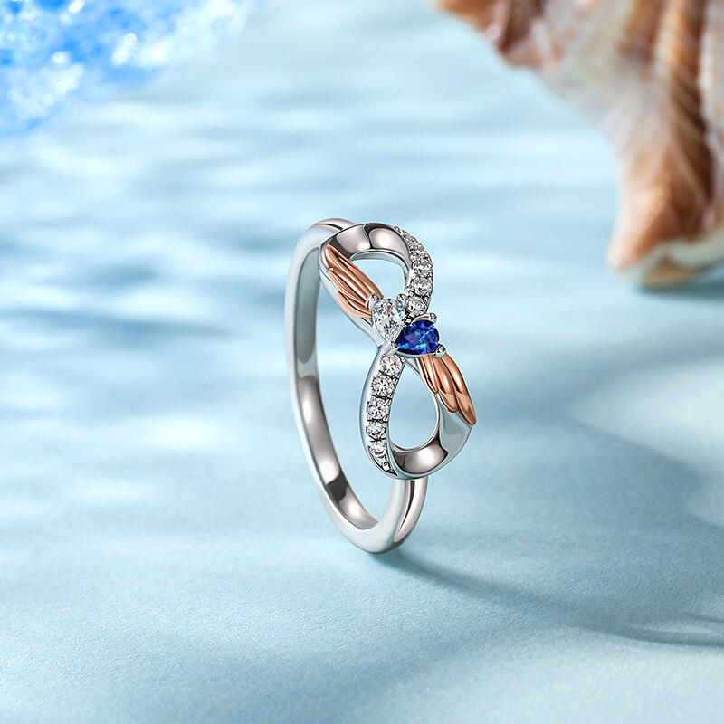 Jeulia Infinite Angle Wings Custom Two Birthstone Ring